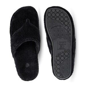 NWT -  Acorn Women's Spa Thong Slippers, Black – Size 11–12